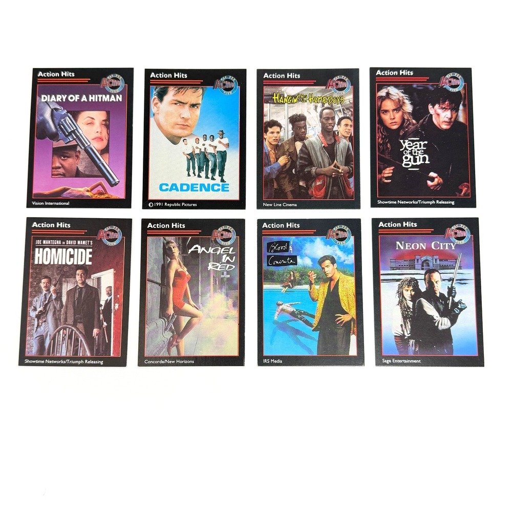 Action Hits 1991 Action Pay Per View Movie Trading Cards Lot of 8 VG